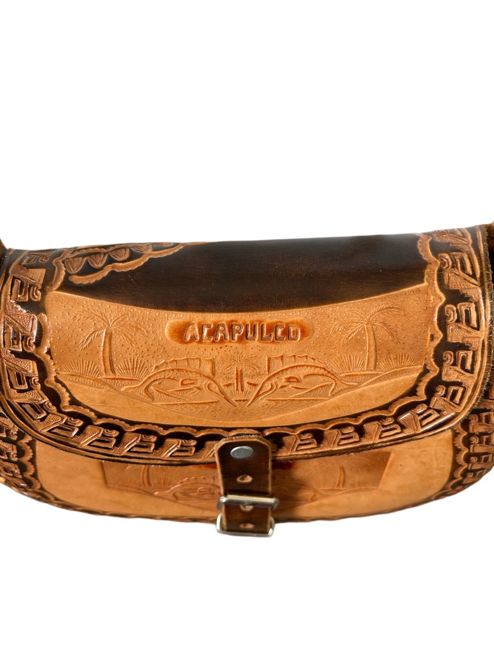 Handcrafted Tan Leather Crossbody from Acapulco - Picture 6 of 7